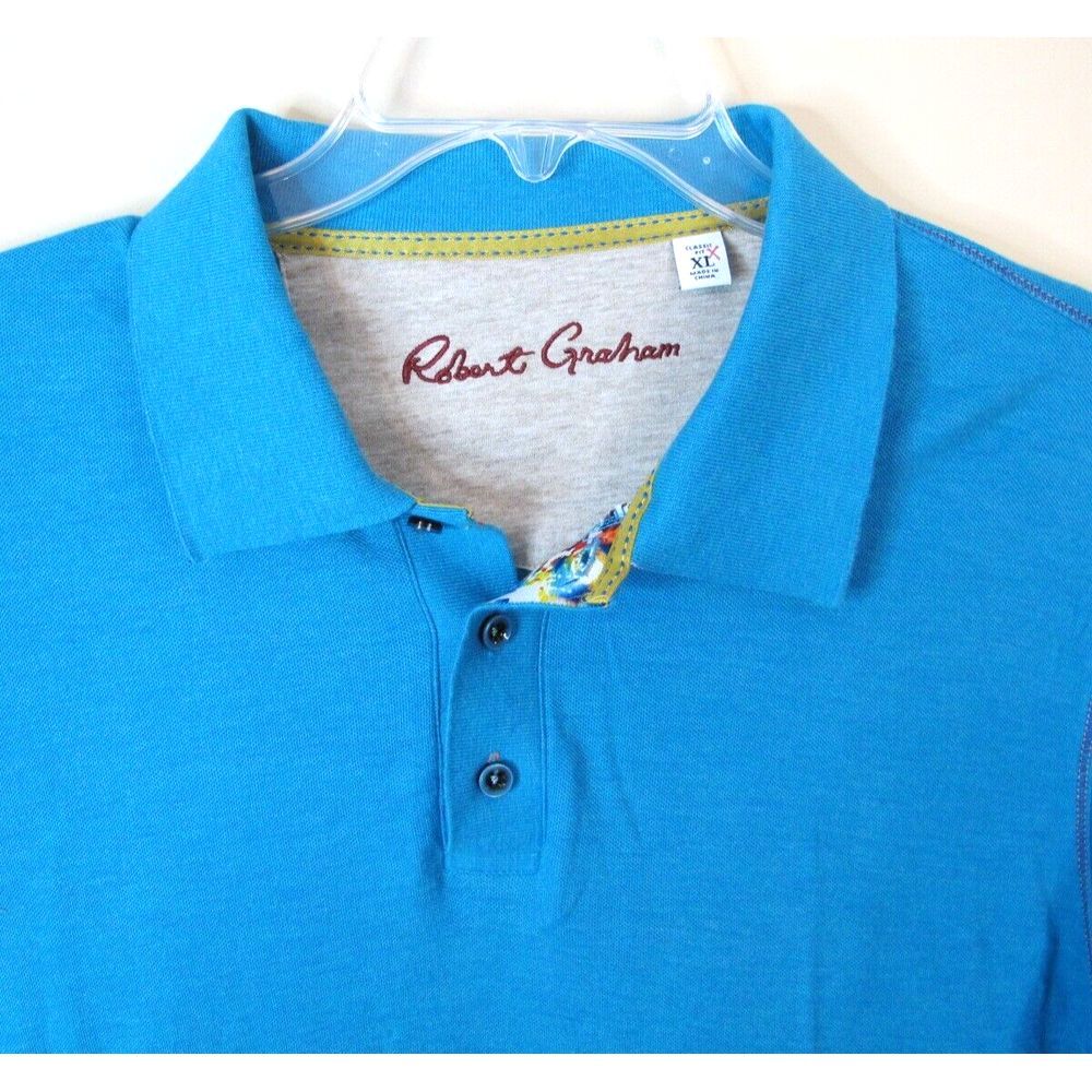 Robert Graham Classic Fit Polo Golf Shirt Short Sleeve Cotton Modal‎ Men's XL - Picture 2 of 8